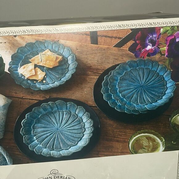 John Derian x target 4 count blue stoneware salad plates - Picture 4 of 9